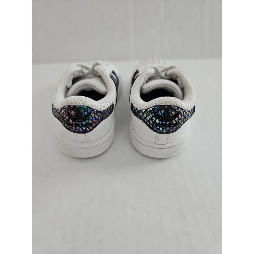 Adidas Superstar Iridescent Snake White  TD Toddler  Baby Sz 5 B27524 Slip-on